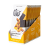 Box of 12 Theo Organic salted almond dark chocolate bars on a white background