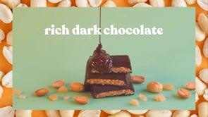 Rich dark chocolate. Creamy peanut butter. Crunchy vegan brittle. Chocolate filled to perfection. Organic and fair trade Theo peanut butter brittle filled 70% dark chocolate bar