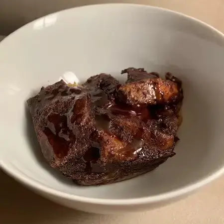 Chocolate Bread Pudding with Salted Scotch Butterscotch Sauce