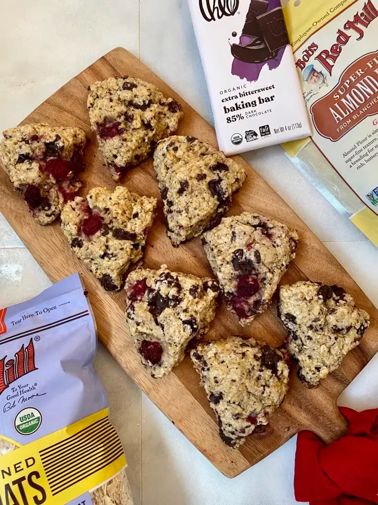 Chocolate Raspberry Oat Scones