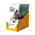 Box of 12 Theo Organic Hazelnut Crisp chocolate bars on a white background