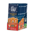 Box of 12 Theo Organic Gingerbread Toffee dark chocolate bars with festive design on a white background