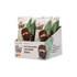 Box of 12 Theo dark chocolate coconut bites on a white background