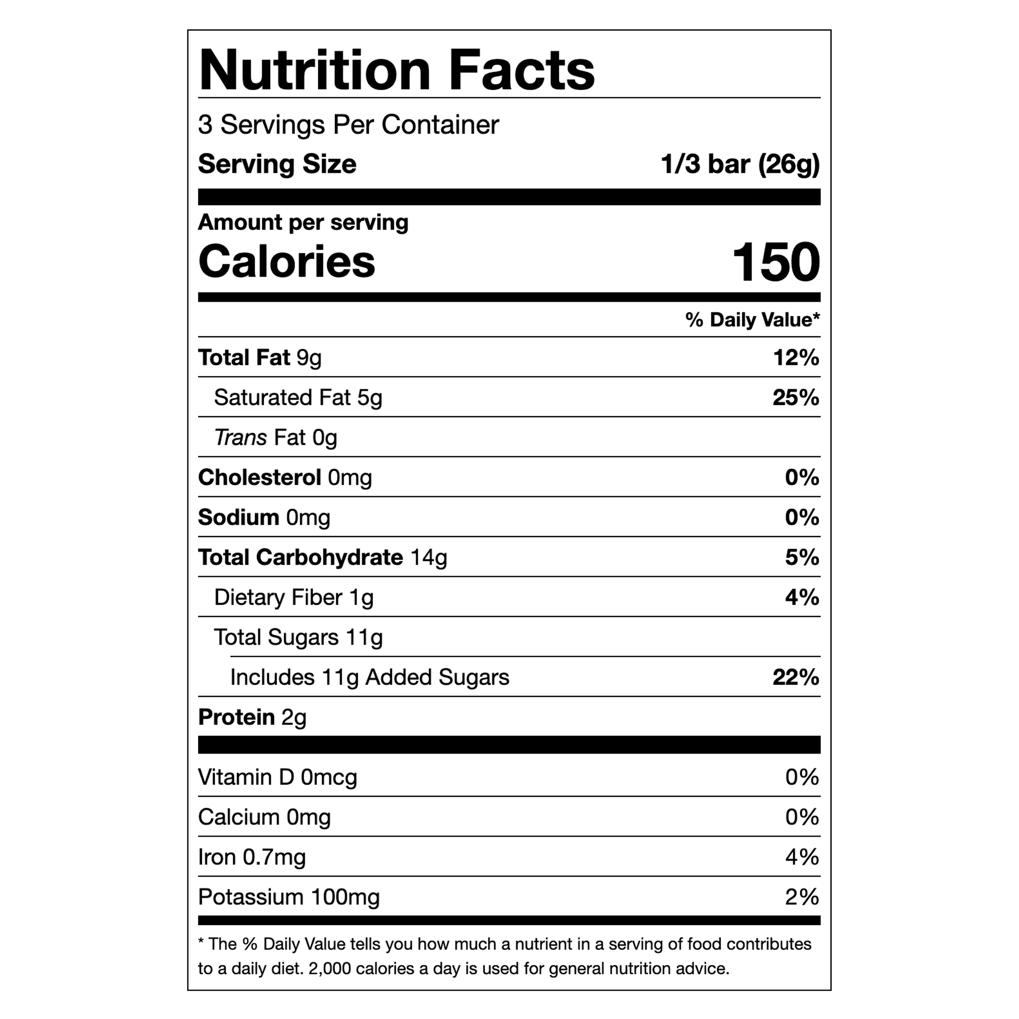 Nutrition facts label for Theo Sweet and Spicy 55% Dark Chocolate Bar