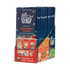 Box of 12 Theo Organic Peppermint Crunch 70% Dark Chocolate bars with festive design