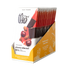 Box of 12 Theo Organic Cherry Almond 70% Dark Chocolate bars on a white background