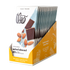 Box of 12 Theo Organic salted almond chocolate bars on a white background