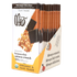 Box of 12 Theo Organic brown rice quinoa crunch dark chocolate bars on a white background