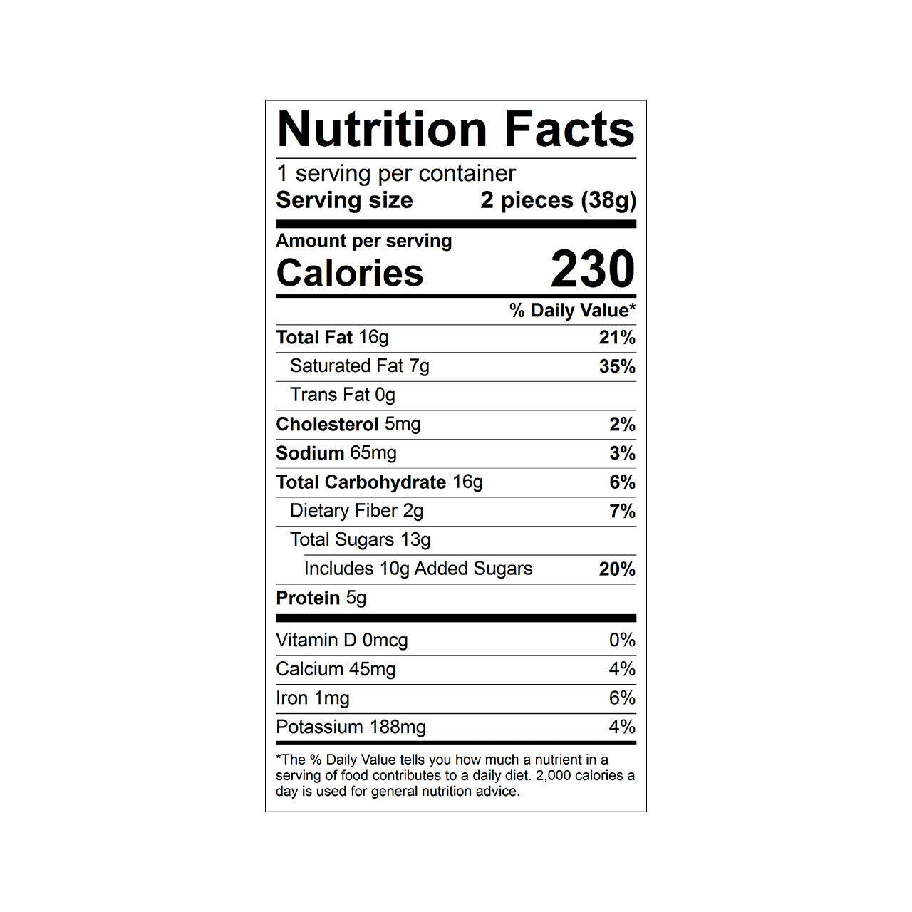 Nutrition facts label for Theo Organic Peanut Butter Cups made with 45% milk chocolate